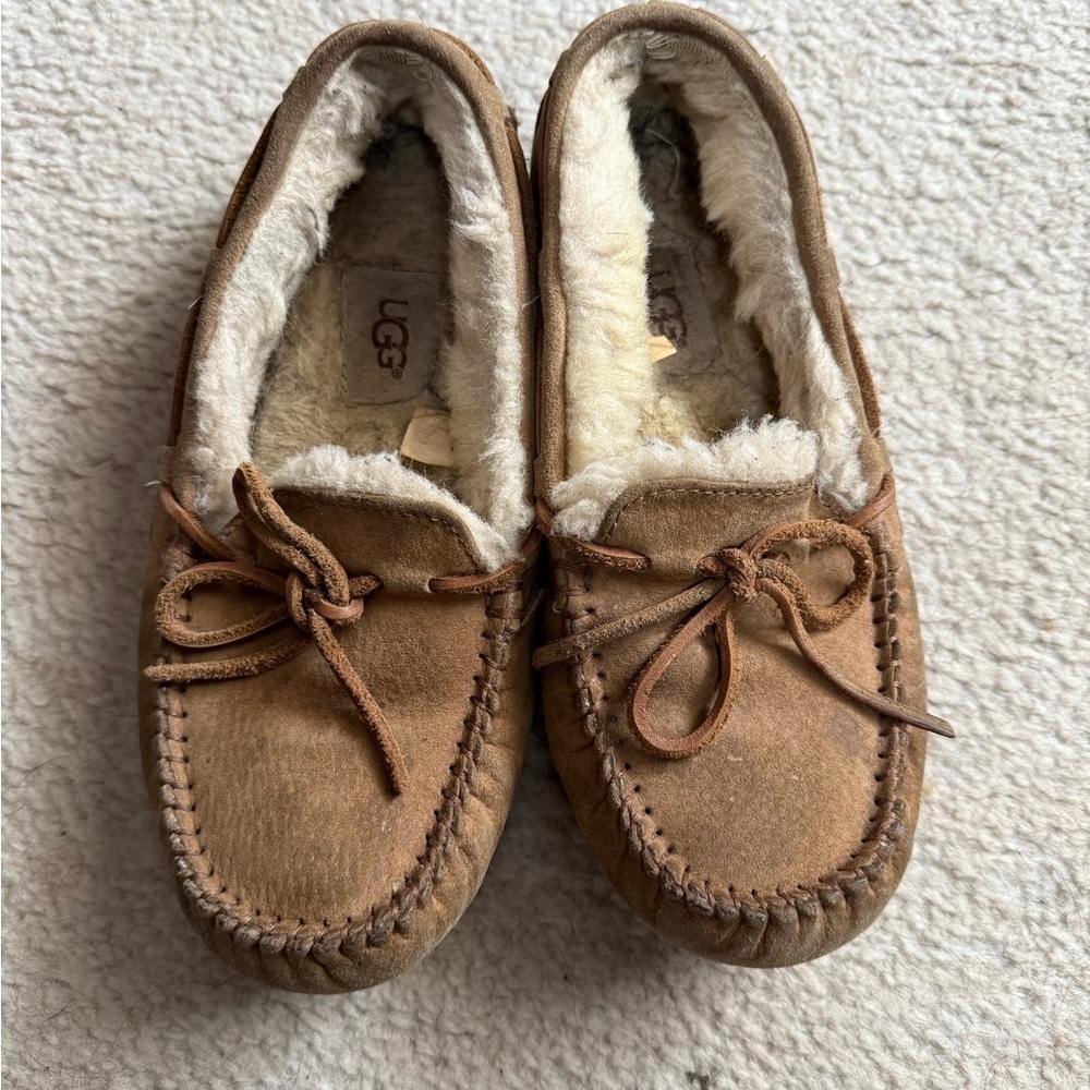 Women’s UGG Tan Suede Moccasin Slippers